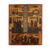 BYZANTINE ICON WITH INSET ENAM