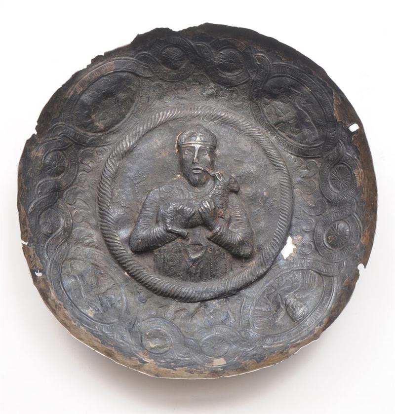 BYZANTINE SILVERED METAL BOWL