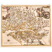 C. 1671, HAND-COLORED RARE MAP