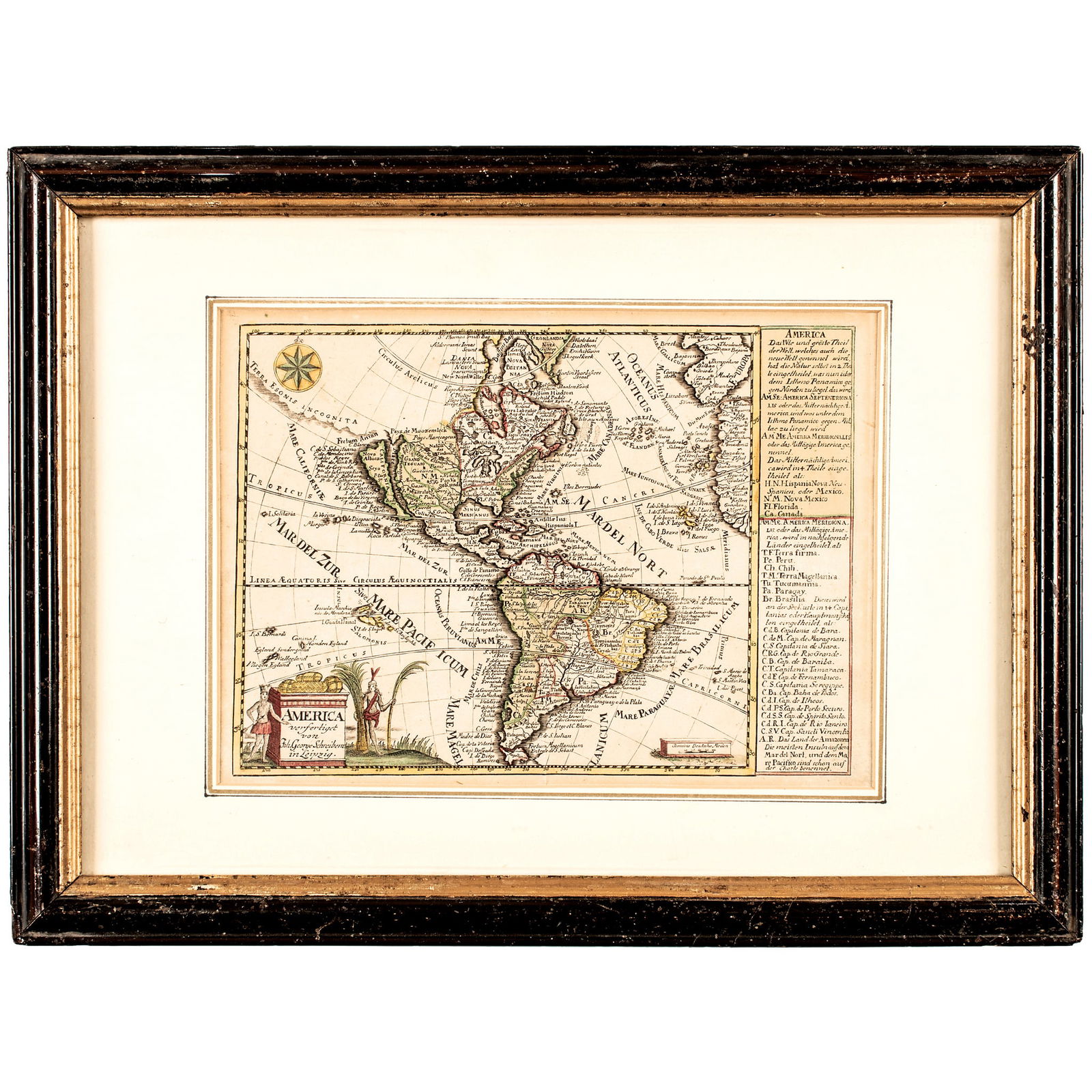 C 1730 HAND-COLORED COLONIAL ERA