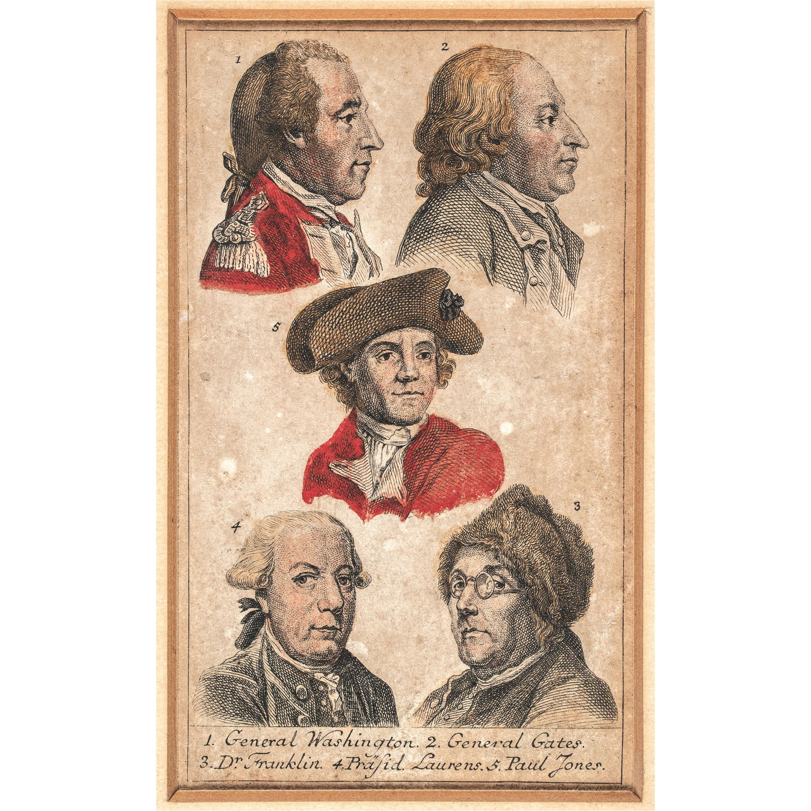 C 1777 ENGRAVING OF AMERICANS: