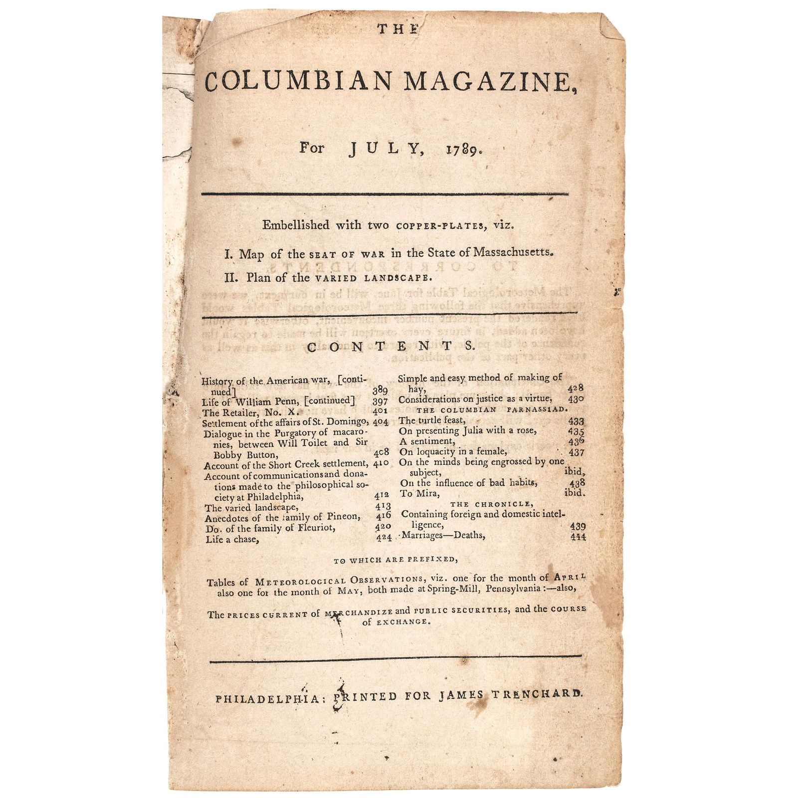 C 1789 TRIO OF EARLY FEDERAL PERIOD