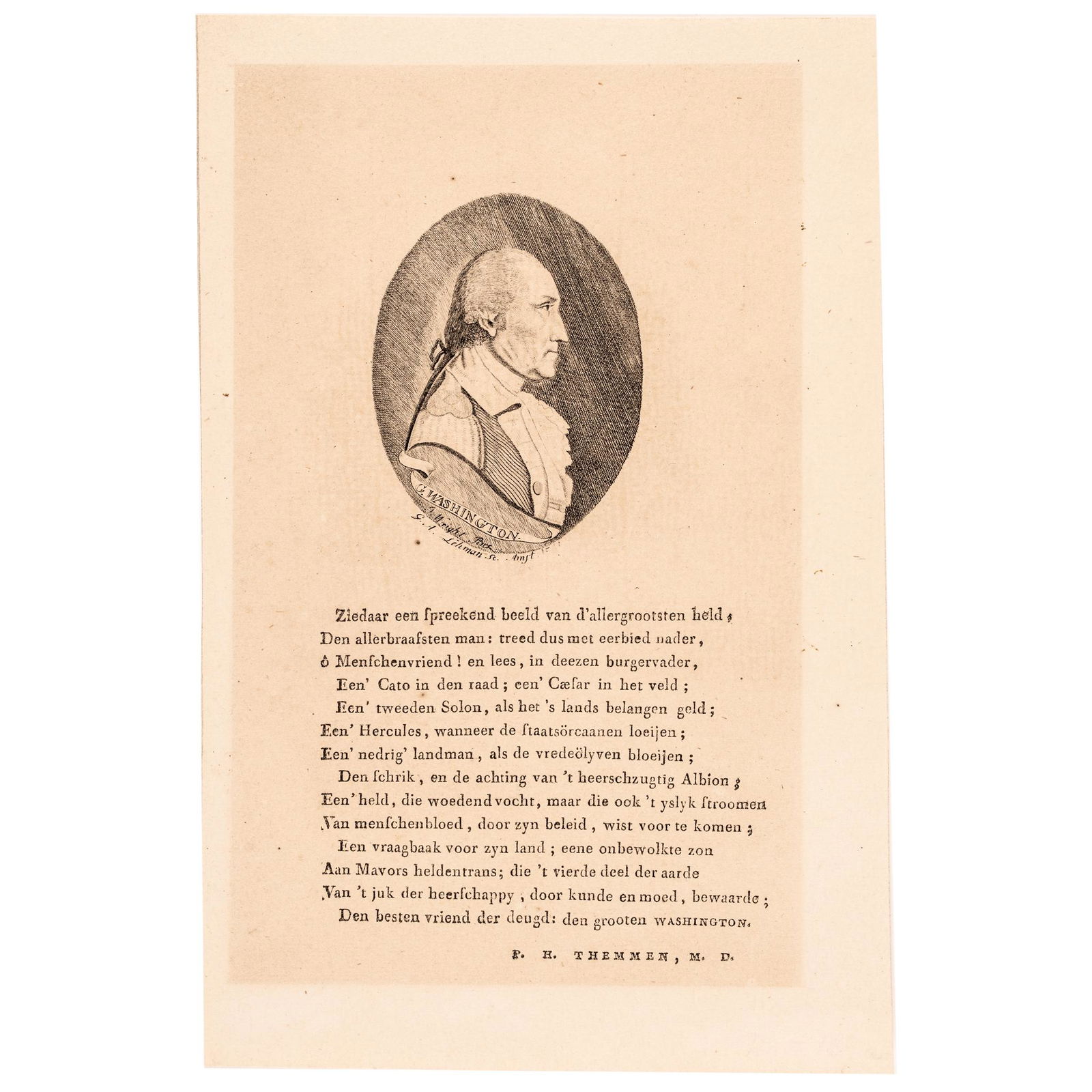 C. 1790 RARE PORTRAIT ETCHING OF