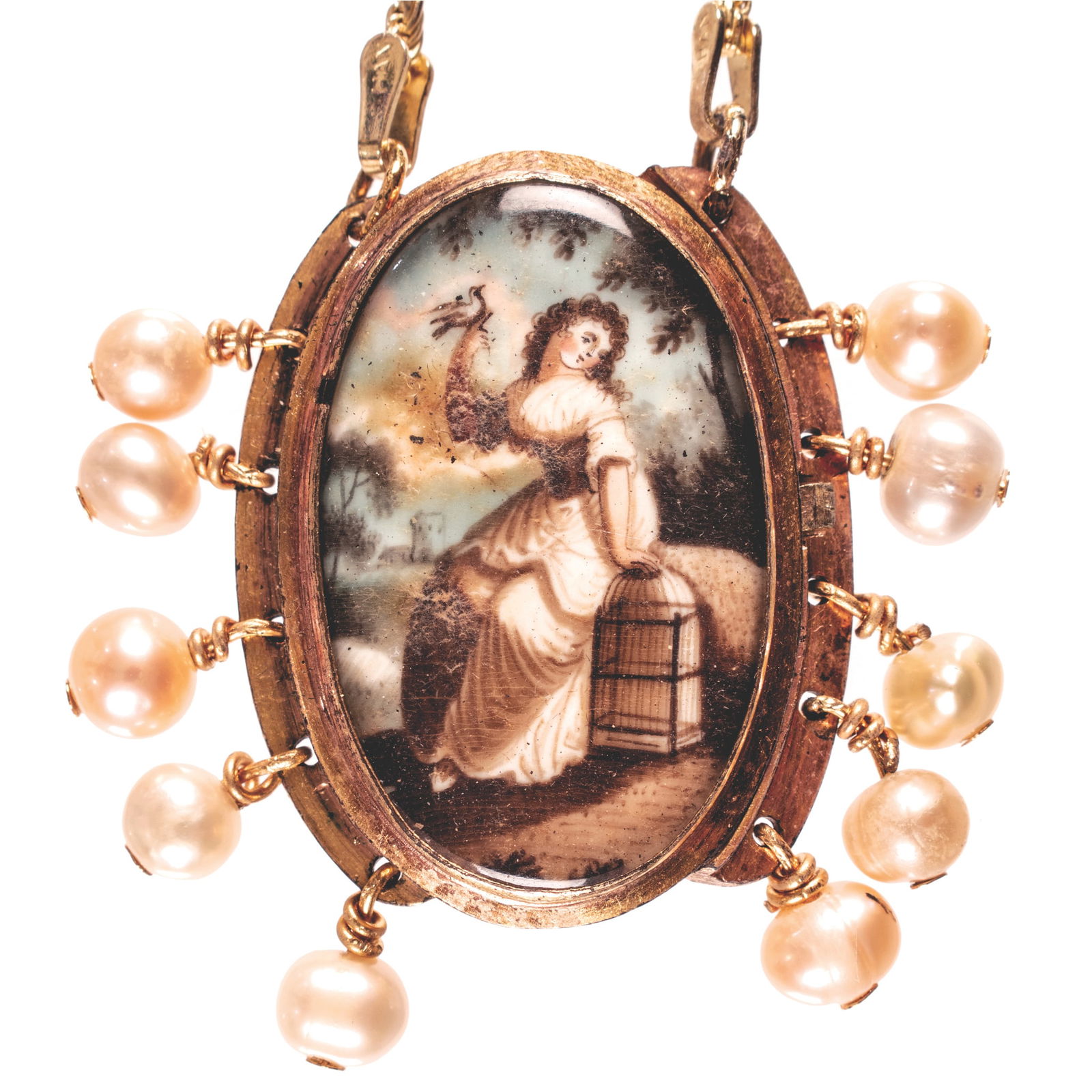 C. 1800 DECORATIVE HANDPAINTED GOLD