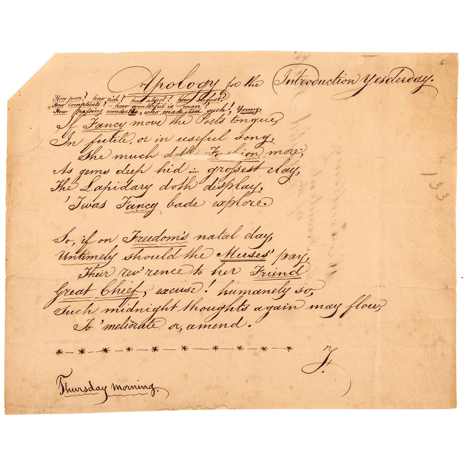 C. 1809 POEM SENT TO PRESIDENT
