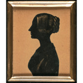 C. 1830, PEN AND INK SILHOUETT