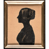 C. 1830, PEN AND INK SILHOUETT