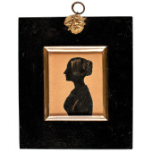 C. 1830, PEN AND INK SILHOUETT
