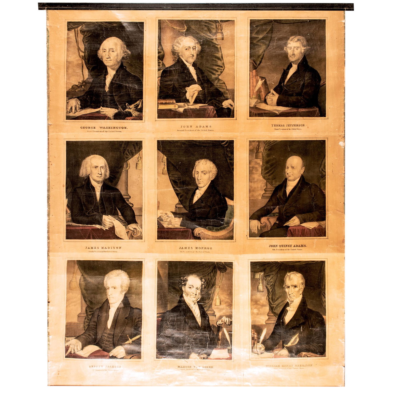 C 1842 FIRST NINE U.S. PRESIDENTS