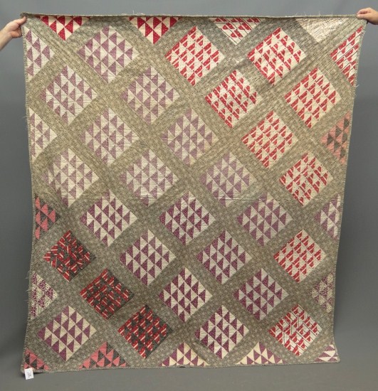 C. 1900 flying geese quilt. 71''