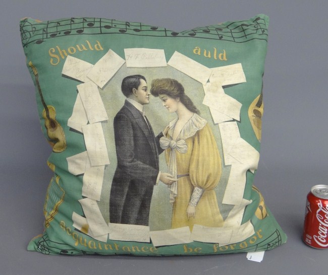 C. 1900 printed pillow ''Should Old