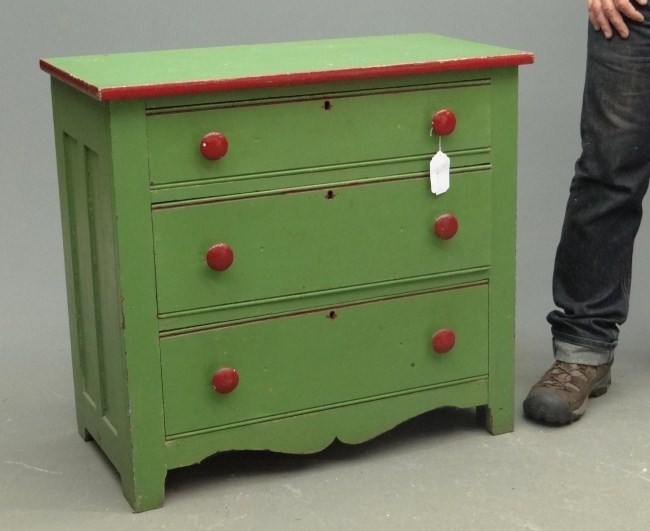 C. 1900' s three drawer chest in