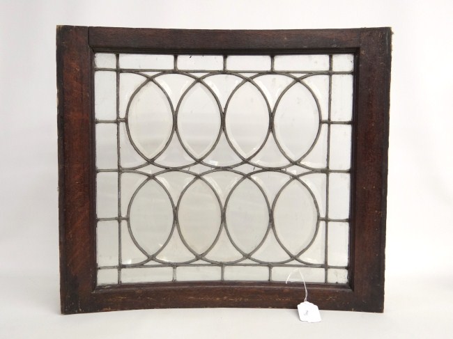 C. 1900's stained glass panel. 27''