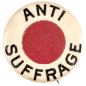 C. 1915  ANTI-SUFFRAGE PINBACK