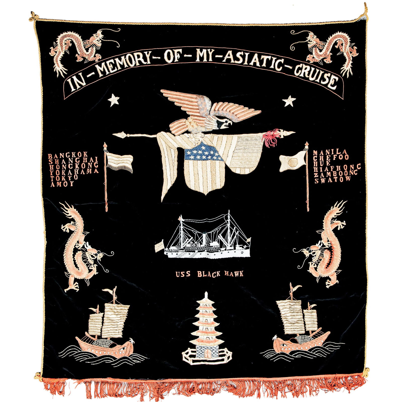 C. 1920 PATRIOTIC EMBROIDERED