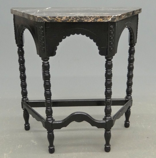 C. 1920' s marble top lamp table.