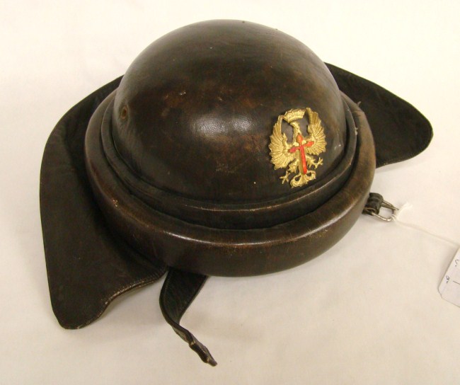 c. 1920's leather helmet as used by