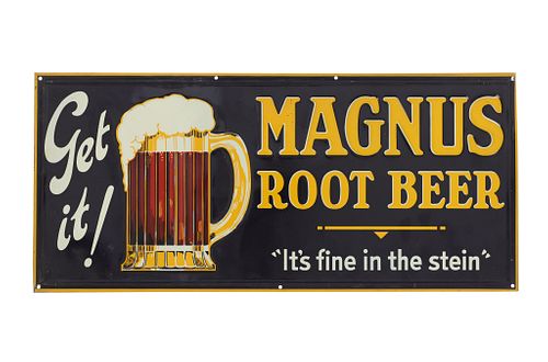 C. 1920'S MAGNUS ROOT BEER EMBOSSED