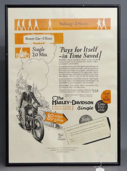 c. 1925 Harley Davidson poster.