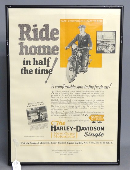 c. 1925 Harley Davidson poster.