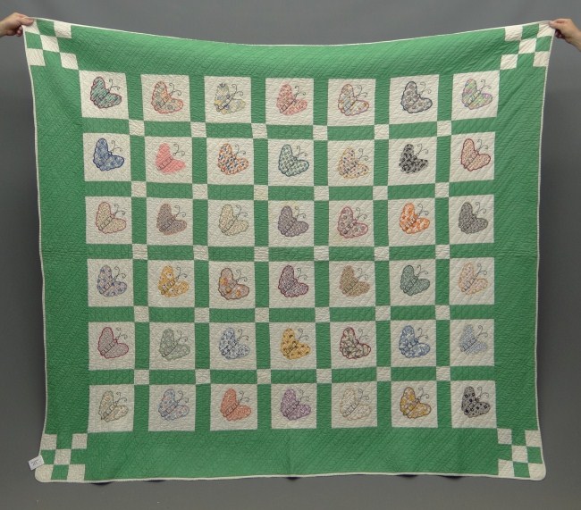 C. 1930's butterfly quilt. 78'' x