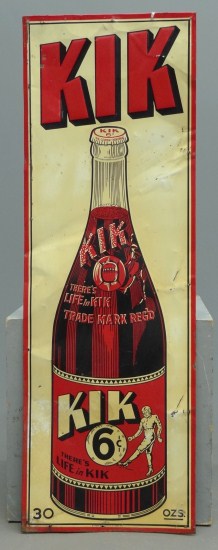 C. 1930's ''KIK'' (cola) trade sign