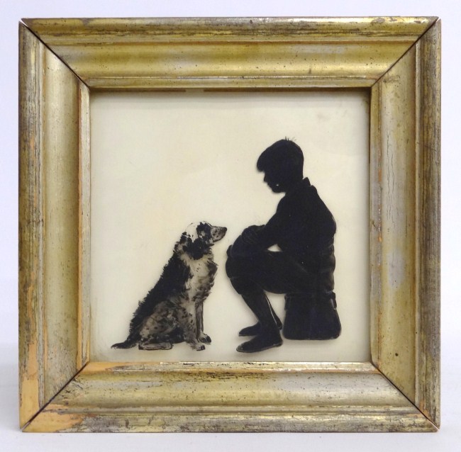 C. 1930's reverse painting boy