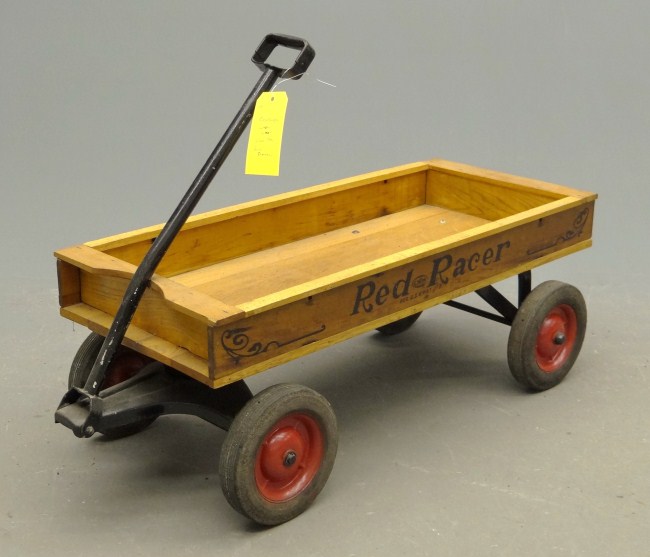 C. 1950 Red Racer wagon wood.