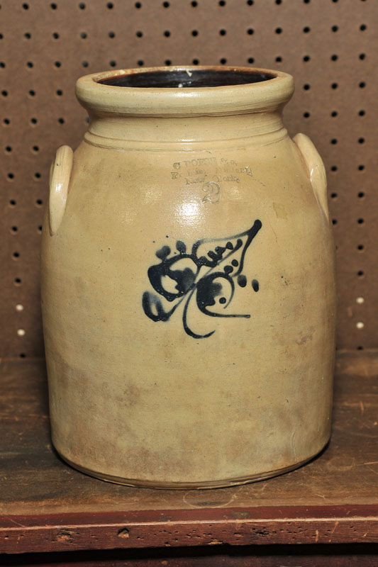 C. BOESE STONEWARE CROCK. Signed