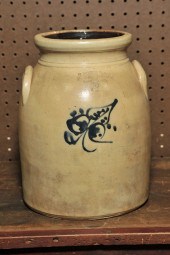 C. BOESE STONEWARE CROCK. Sign