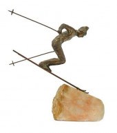 C. JERE PATINATED BRONE & ONYX