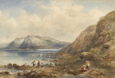 C McArthur/Figures by a Loch/signed