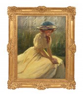 C. MORTON, WOMAN IN YELLOW DRE