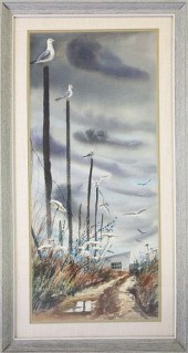 C. ROBERT PERRIN WATERCOLOR ON