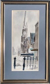 C. ROBERT PERRIN WATERCOLOR ON