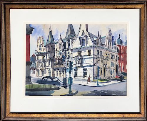 C. ROBERT PERRIN WATERCOLOR ON