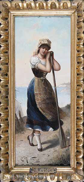 C. Ruston (French 19th c.) two oils