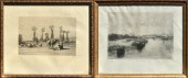 C. Troyon etching, cows in fie