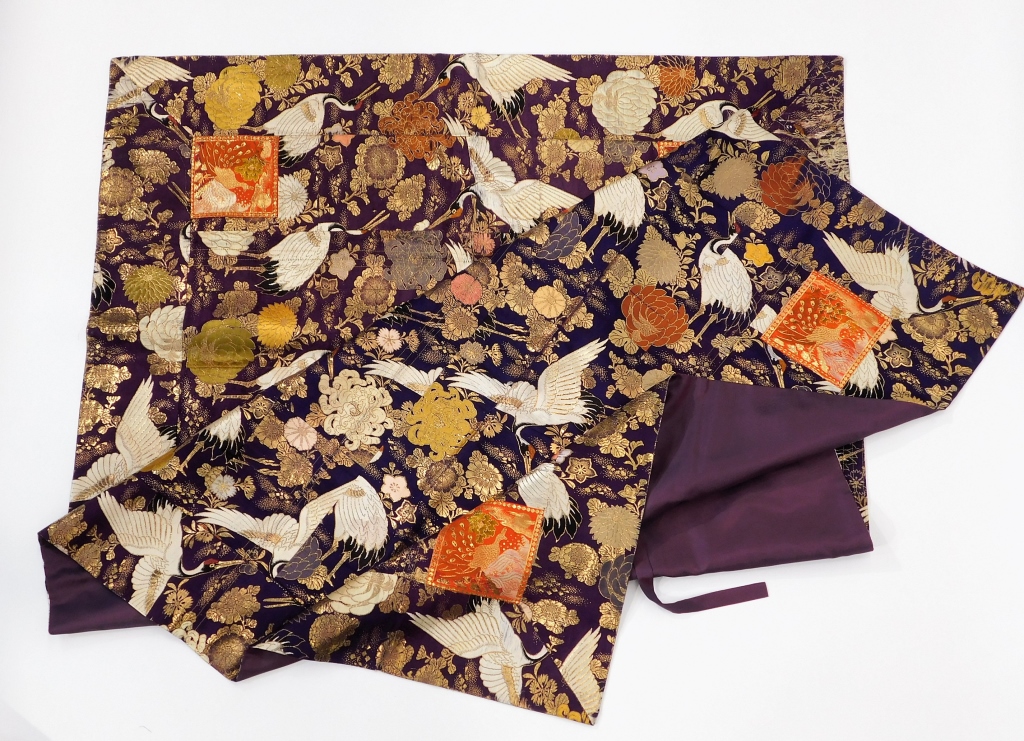 C.1800 EDO PERIOD PURPLE SILK
