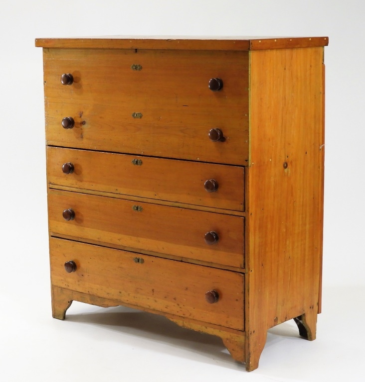 C.1830 NEW ENGLAND PINE 3 DRAWER