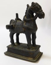 C.1900 INDIAN BRONZE SADDLED H