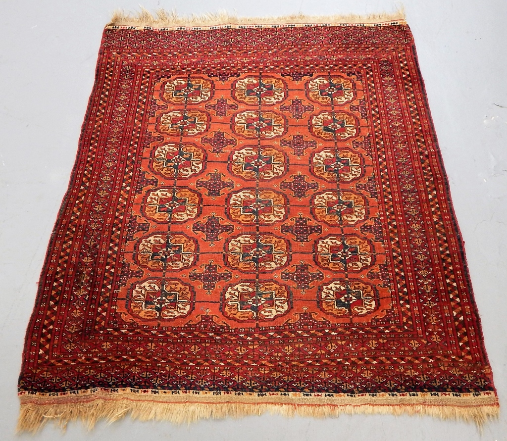 C.1930 TURKMEN GEOMETRIC CARPET RUG