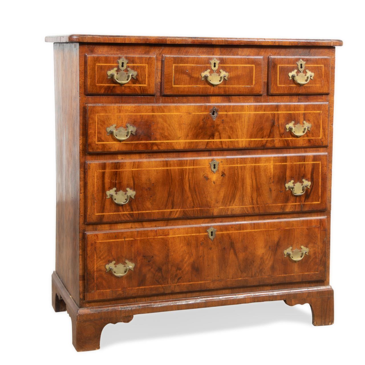 CA. 1750 GEORGE II FIGURED WALNUT