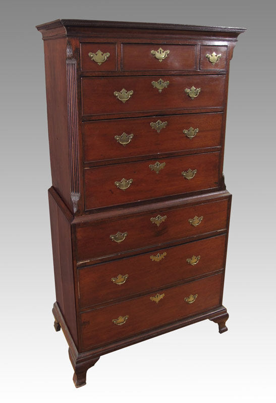 CA. 1770's ENGLISH TALL BOY CHEST