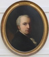 CA 1800 OVAL OIL PAINTING ON C