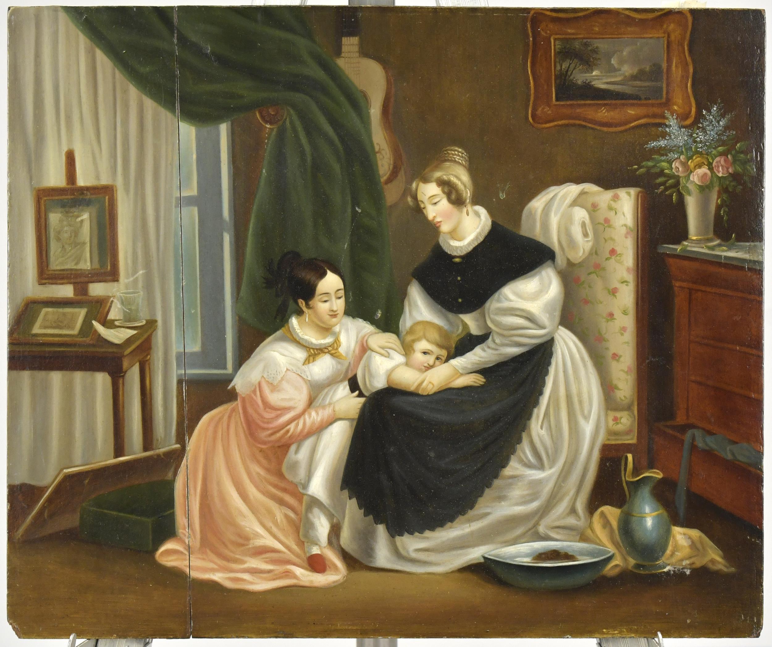 CA. 1830 OIL ON BOARD, INTERIOR