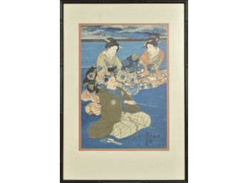 Ca. 1852 antique Japanese woodblock