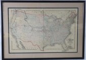 CA. 1871 HAND COLORED MAP OF T