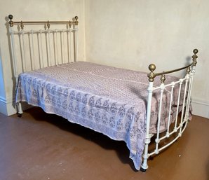 Ca 1890 brass top and white painted