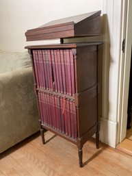 Ca. 1900 oak stand with revolving
